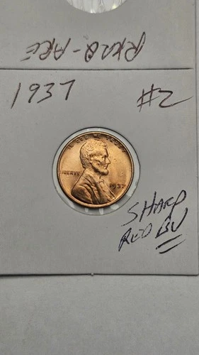 1937 WHEAT PENNY GEM RED BU LINCOLN CENT 1937-P LOT #2 GEM UNC RED LUSTER