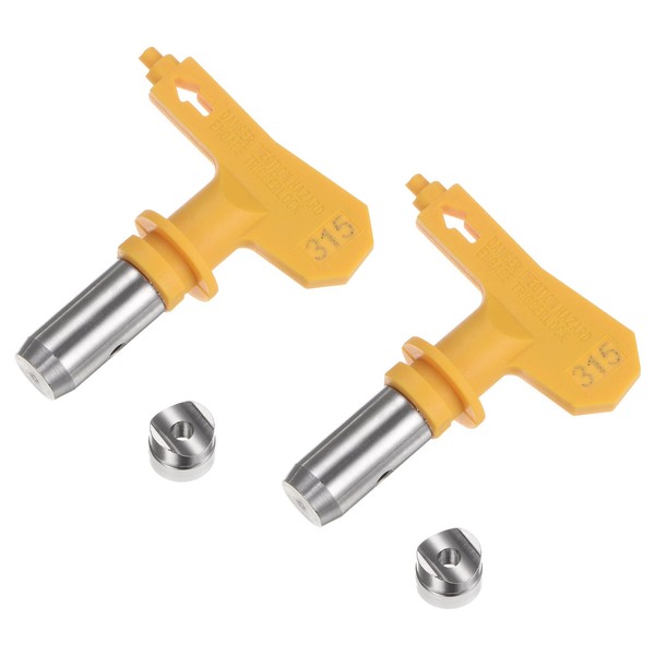 2 StüCk Umkehrbare SpritzdüSen FüR Airless-SpritzgeräT 315 FarbspritzdüSen,Gelb-image