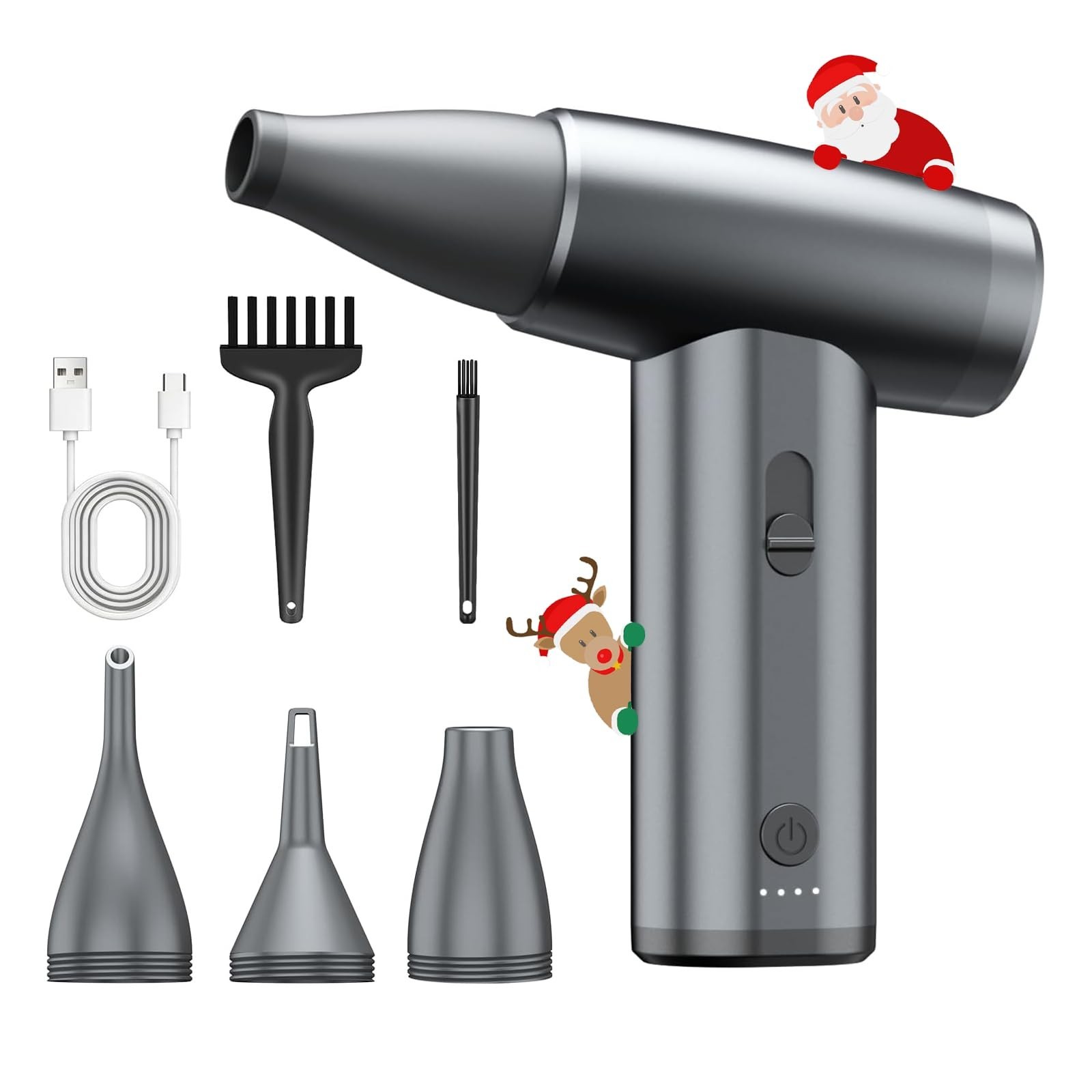 Metal Electric Compressed Air Duster, 300000RPM Brushless Motor with Stepless...