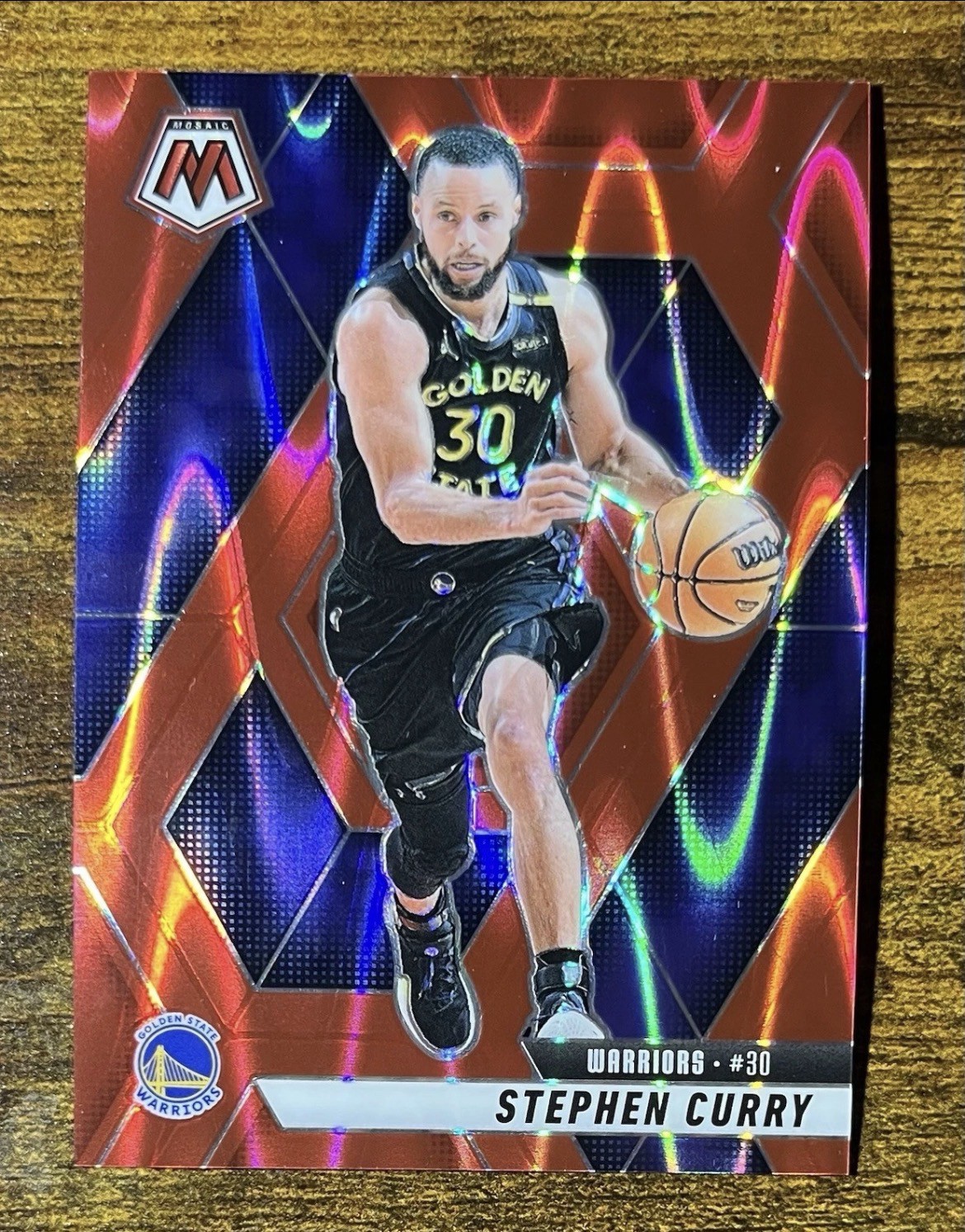 2024-25 Panini Mosaic - Stephen Curry #163 Red Seismic Mosaic Prizm /299