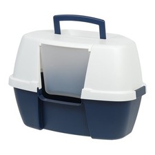 IRIS Large Corner Cat Litter Box W/ Lid Enclosed Design Handle  Buckles