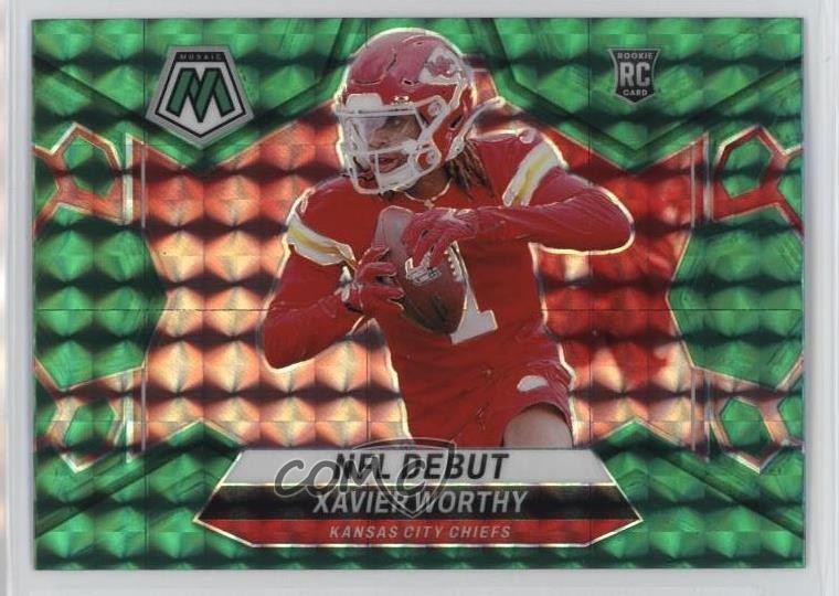 2024 Panini Mosaic NFL Debut Green Mosaic Prizm Xavier Worthy #285 Rookie RC