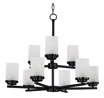 Black Nine Light Chandelier from the Corona Collection