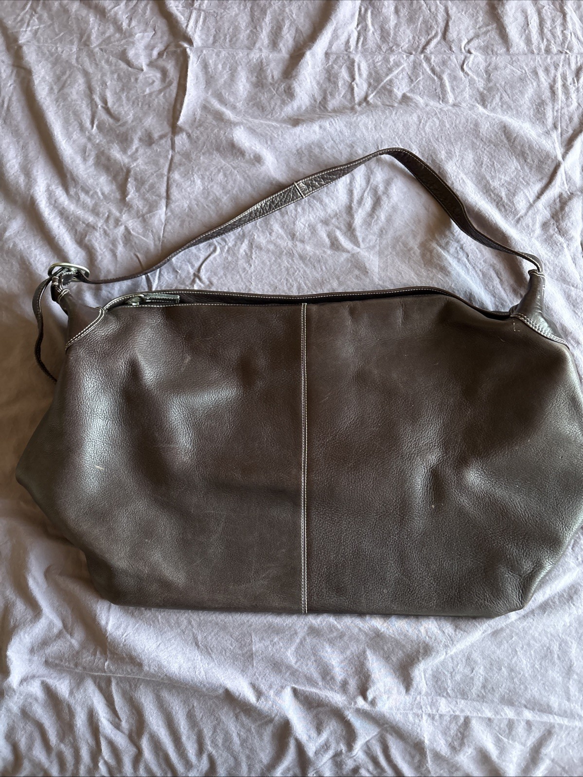 Brown Leather Bag Weekender Travel Satchel