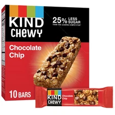 KIND Kids Chewy Granola Bars Chocolate Chip Peanut Butter 10 Count Snack Pack