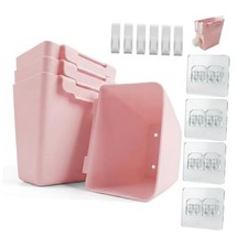 Rolling Cart Accessories Craft Cart Cup Holder and 6 Hooks for 4 Pack Pink