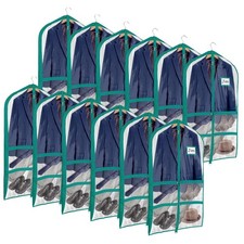 Univivi Clear Blue-Green PVC Dance Costume Garment Bag 40 Inch For Dance Comp...
