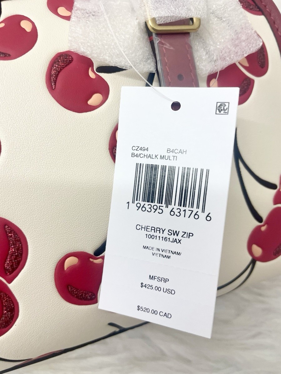 NWT Coach Swing Zip Bag With Cherry Print $425 NWT CZ494 | eBay