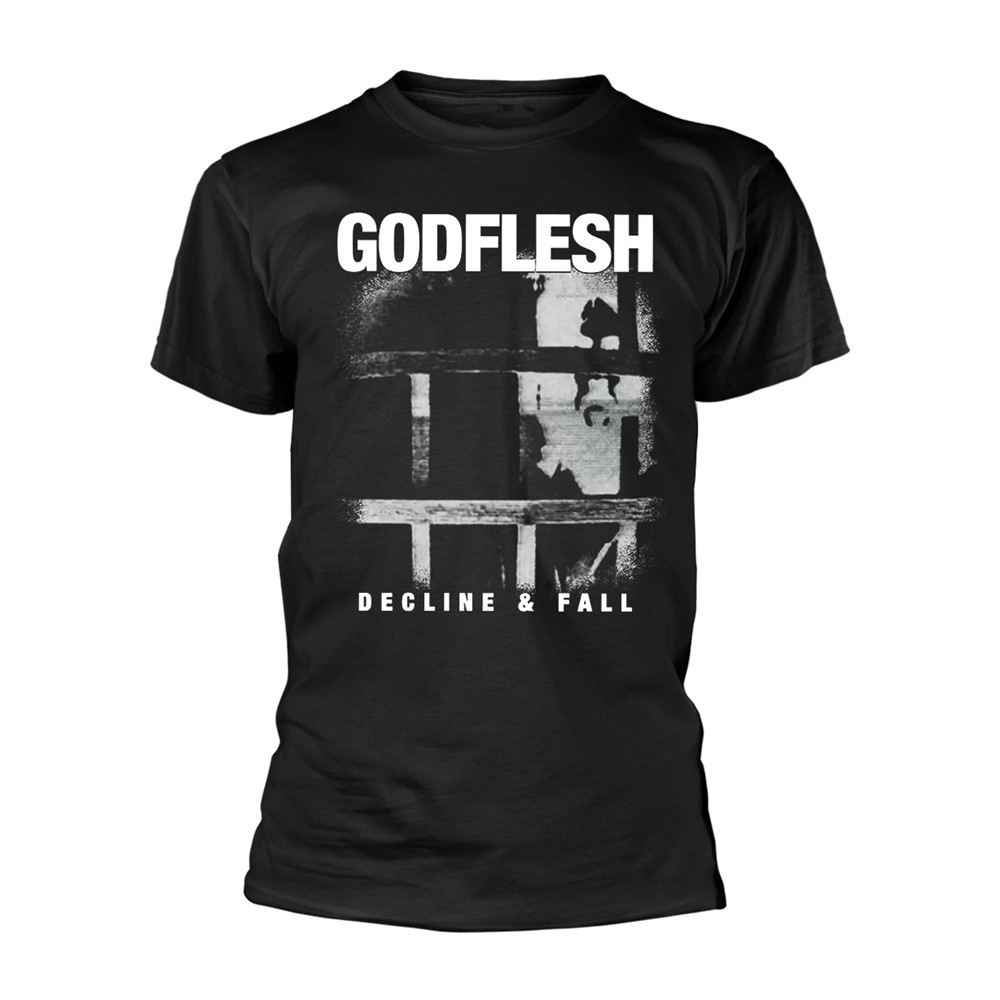 ЧЕРНАЯ футболка GODFLESH - DECLINE - FALL среднего размера