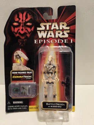 Hasbro NIP BATTLE DROID action figure toy Star Wars Episode 1 w/ COMMTECH CHIP