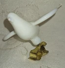 VINTAGE CHRISTMAS MILK GLASS BIRD CLIP ORNAMENT $11.99