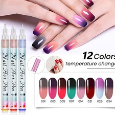 12 Colors Nail Art Pens Set, Nail Art Marker, Nail Doodle Pens, 3D Nail Color