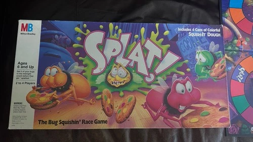 Milton Bradley Splat! Board Game 1990 Vintage (Missing Pieces/No Dough With Box)