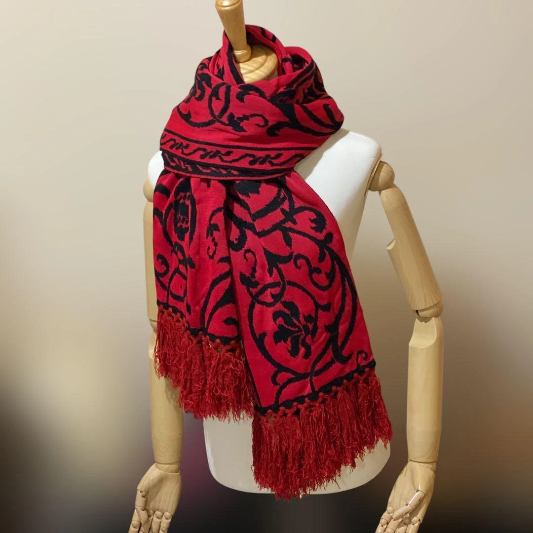 Authentique foulard Christian Dior vintage motif fleurs 254 x 50 cm rayonne nylon