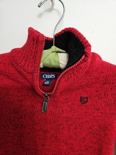 Chaps Children Pullover Unisex Red Sweater Cotton/ Acrylic Sz XS( 6-7) - Picture 3 of 5