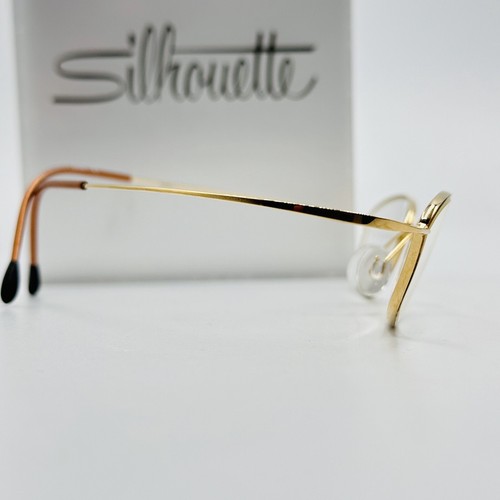 Silhouette eyeglasses Ladies Oval Braun Gold Titanium M 6520 Minimal Arts New - Picture 8 of 8
