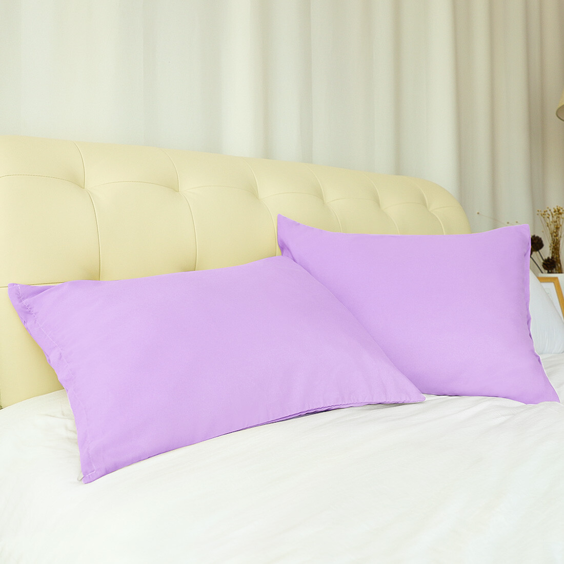 2 X Pillowcases Soft 100 Brushed Microfiber Zippered Housewife Pillow