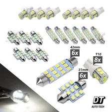 20X White LED Light Interior Package Kit for T10 & 31mm Map Dome + License Plate