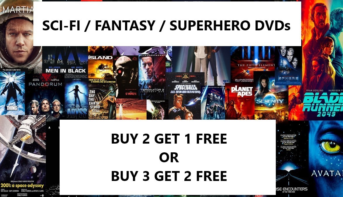 Fantasy Sci-Fi Science Fiction Superhero Movies on DVD Buy Get  Free