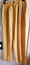 Vtg EPISODE by Carolyn wight freeman elastic high waist silk woman tan pant Sz 6