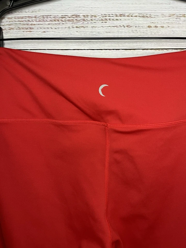 Zyia Active Leggings Mujer 14-16 Rojo Realty Rayas Ligero y Apretado Alto Tiro Capri Foto 4 de 4