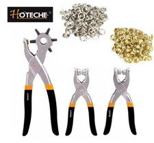 SET 3 PINZE - FUSTELLATRICE OCCHIELLATRICE E PINZA X BOTTONI AUTOMATICI X CUOIO