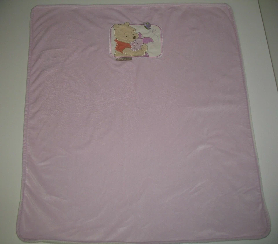 Winnie the Pooh Plush Blanket Pink Baby Girl Piglet Butterfly Disney Baby TB - Изображение 4 из 4