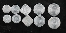 BURMA/MYANMAR COIN 1966 ISSUED  KM #39- 5 COINS COMPLETE SET , XF/AU