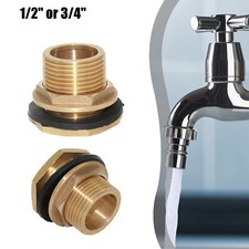 1/2Pcs Brass Tank Adapter 1/2" 3/4" Tap Connector Water Tank Hose Fitting Tool