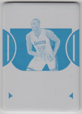 2022-23 National Treasures Metta World Peace Treasured Signatures Cyan Plate 1/1