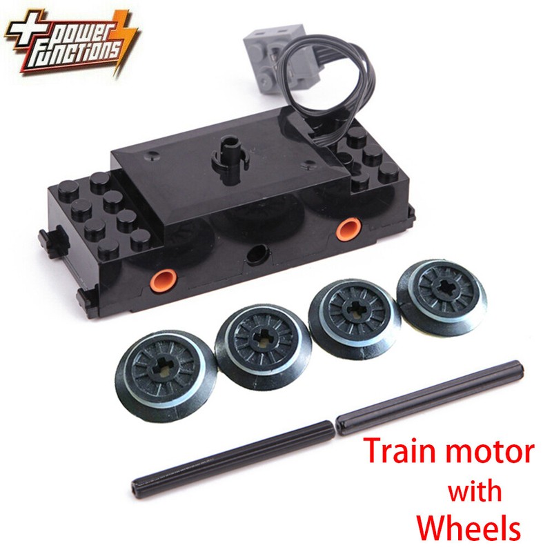 Fit For LEGO Power Function 88011: 9V TRAIN MOTOR WITH WHEELS Technic Toy