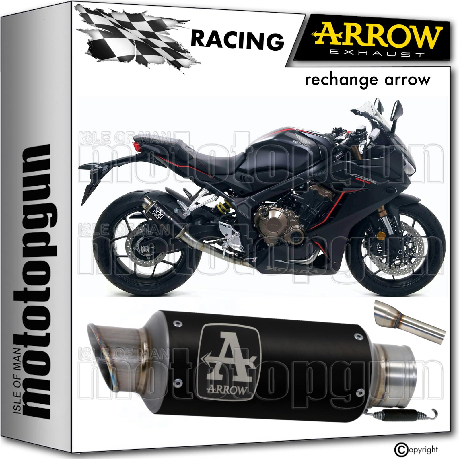 Échappement racing Arrow GP2 silencieux moto noir DBkiller Honda CBR650R 2021