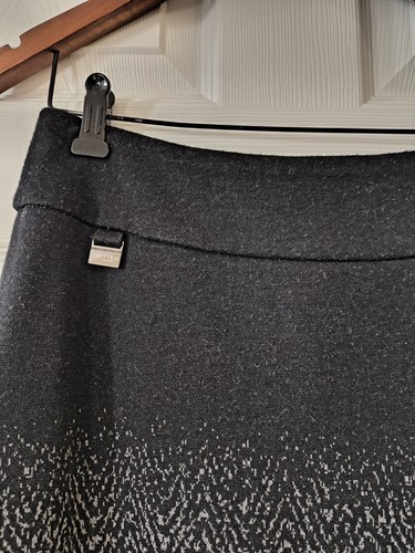 Lisette Montreal L Pull On Skirt L Black Gray A-line Stretch - Picture 4 of 5