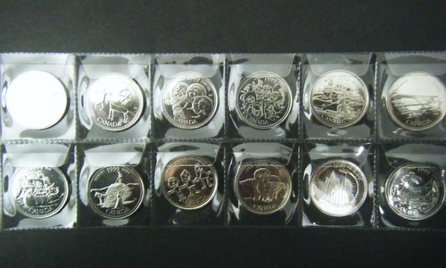 1999 Canada Millennium 12 coin set Quarter 25 cent 25c Canadian Uncirculated BU