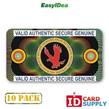 10 x Adhesive Holographic Overlay for Standard Size ID Cards | Authentic Eagle D