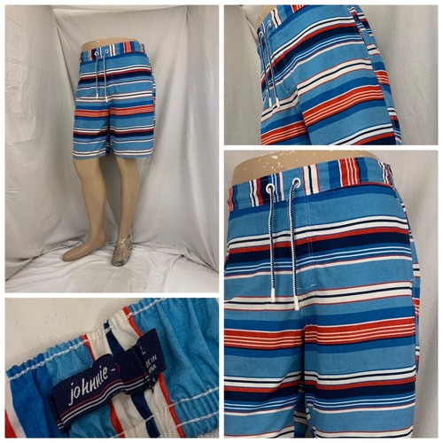 Johnnie O Swim Trunks L Blue Stripe 
