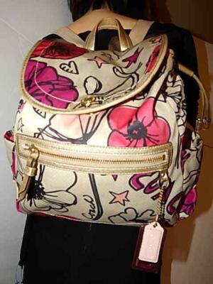 coach floral backpack