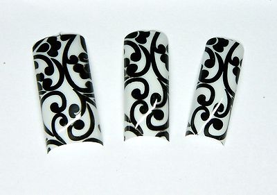 70 weiße Airbrush Tips  auffallendes TRIBAL in schwarz