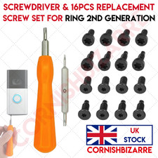 RING DOORBELL 2nd GEN SCREWDRIVER & REPLACEMENT 16 SECURITY SCREWS SPARES SET UK
