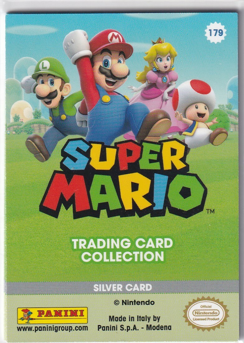 Panini Super Mario Trading Cards Karte Nr. 179 Silver Card Goomba