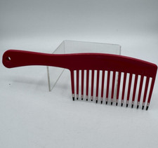 Vintage Mebco Volume Comb Red Pink Twice Dipped Wide Tooth Hair Tool READ