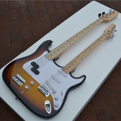 Double Neck Electric Guitar, 4 Strings Electric Bass&6 String Electric Guitar