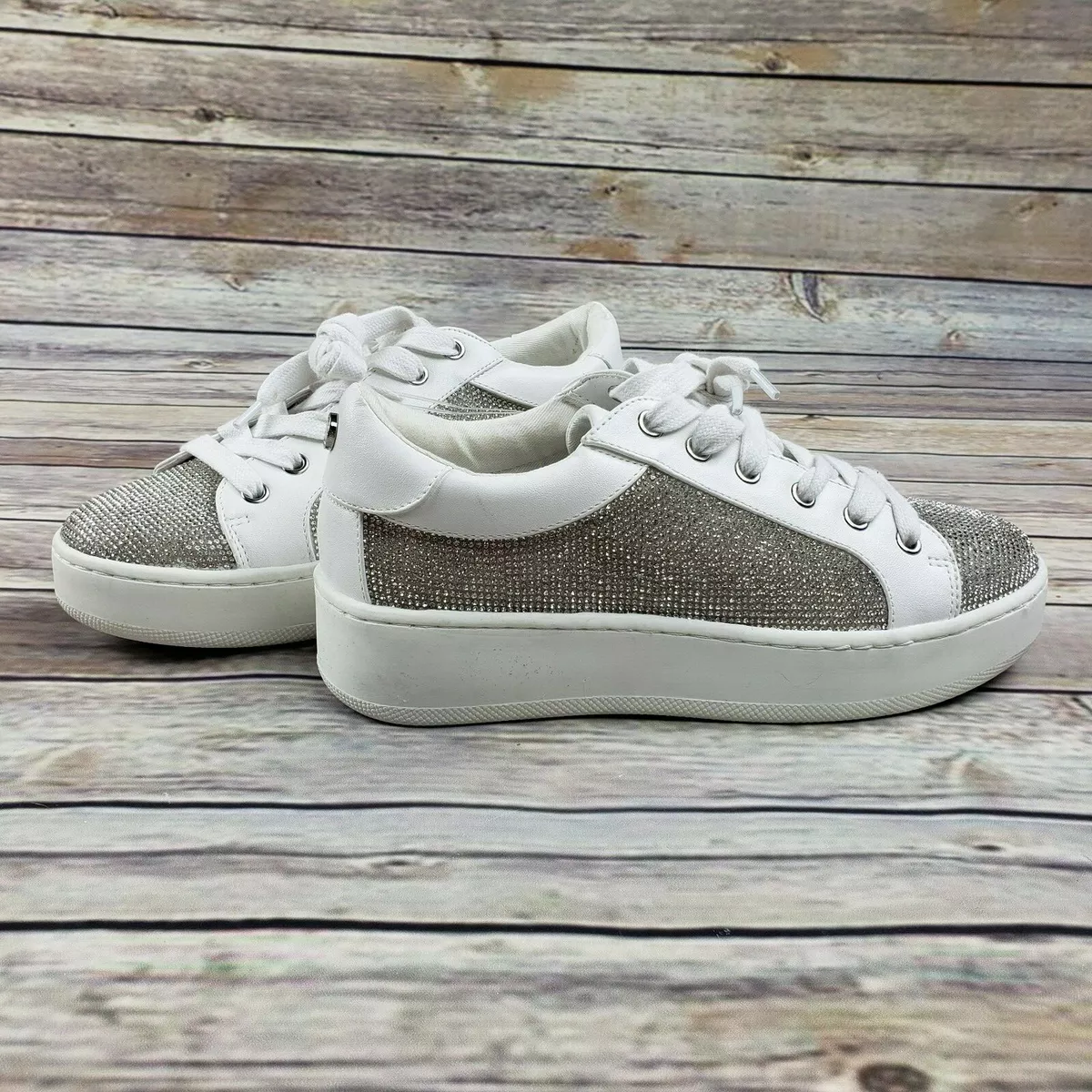 Rare New tags Steve Madden Bertie R Sparkly Crystal Rhinestone Sneaker Shoe 7.5