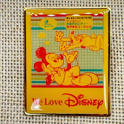 RARE!! Disney JAPAN Pin LE 500 We love Disney Avex Record Mickey & Pluto