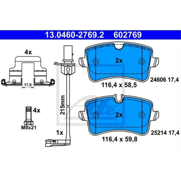 Ate BremsbeläGe 13.0460-2769.2 BremsklöTze FüR Audi A6 Avant 4G5 C7 4GD-image