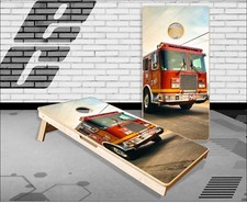 Firetruck Cornhole Boards Bean Bag Toss Game