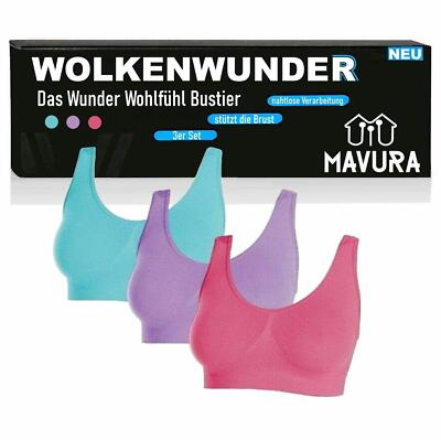 CLOUD WONDER The Wonder Feel Good Bustier Seamless Bra Replacement Non Wired Set of 3