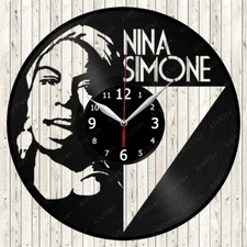 Nina Simone Vinyl Record Wall Clock Decor Handmade 1244