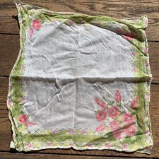 Vintage 50s Colorful Floral Soft Cotton Handkerchief