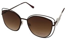 Isaac Mizrahi Womens Square Brown Open Front Metal Sunglass, IM31262 BR